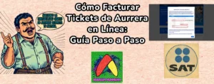 Imagen de portada del tutorial Cómo Facturar Tickets de Aurrera en Línea con diseño estilo cómic pop art.