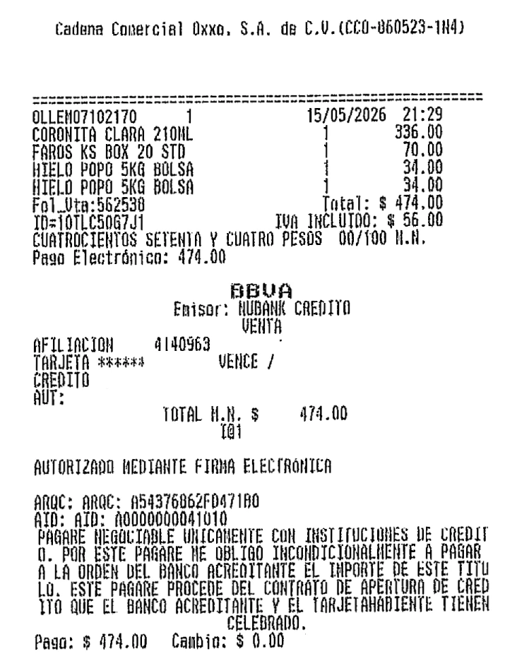 Dónde encontrar los datos para facturar tickets de OXXO en el comprobante físico