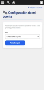 Antes de configurar tu tarjeta en Profesionista.Click, selecciona tu país.