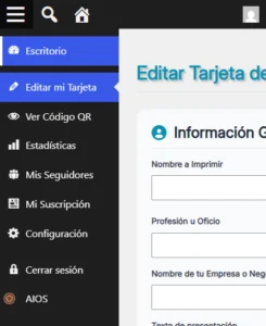 Al configurar tu tarjeta en Profesionista.Click tienes una opción específica en el menú principal