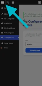 Para configurar tu tarjeta en Profesionista.Click tienes un menú a la mano