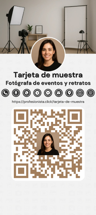 Código QR con logotipo personalizado en el centro generado desde una tarjeta de presentación digital.