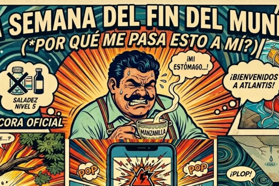 Collage estilo cómic retro sobre mala suerte o coincidencia