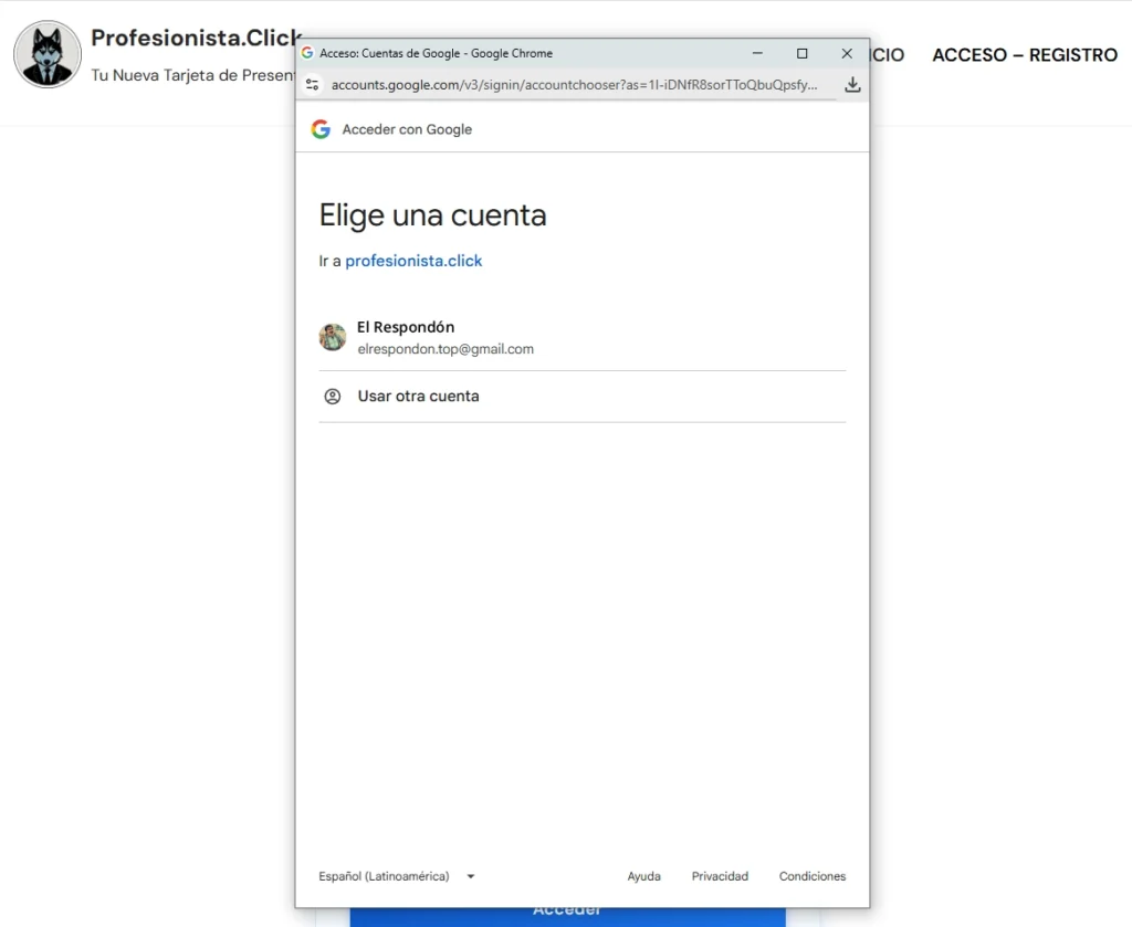 Profesionista.Click - seleccion de correo de google