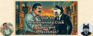 Ilustración retro de un trato comercial que muestra qué es Profesionista.Click y por qué lo necesitas.
