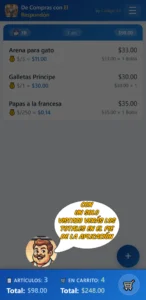 Con un simple vistazo podrás revisar los totales de tu lista y carrito