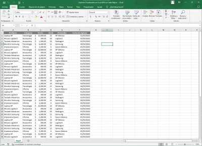 Imprimir Encabezados en Excel 2016 en Cada Página 01