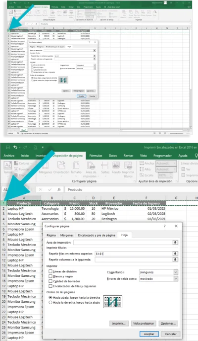 Imprimir Encabezados en Excel 2016 en Cada P&aacute;gina 05